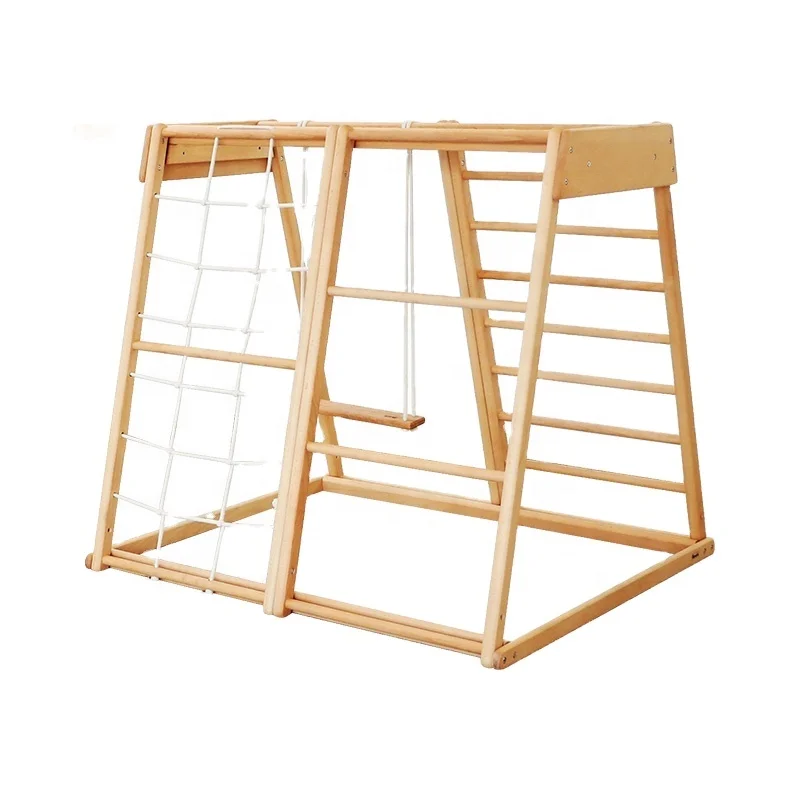 Kids Outdoor Frame - 子供用屋外ロープはしご 木製おもちゃ 室内木製クライミングフレーム
