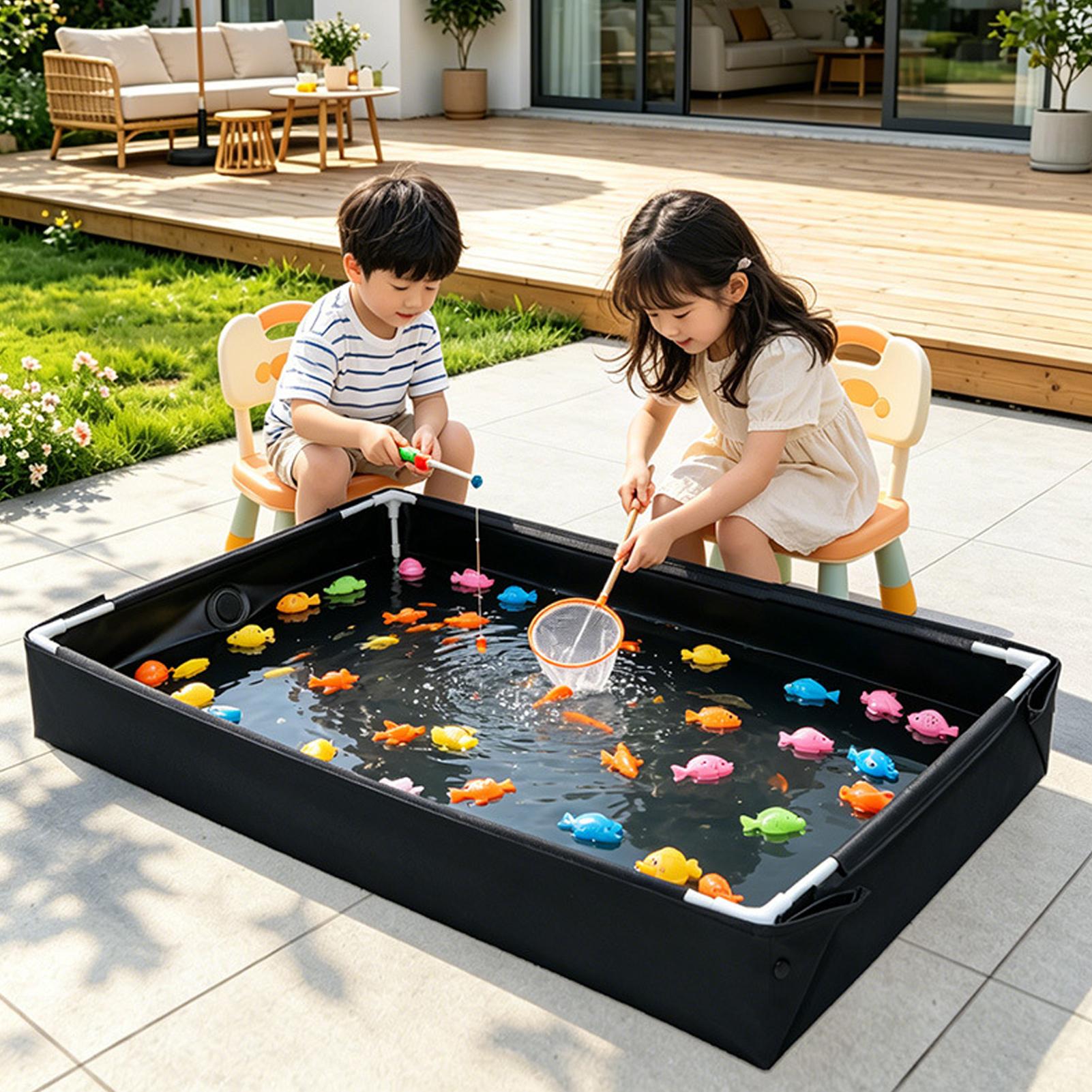 Kids Outdoor Picnic Table - 折りたたみ式キッズサンドボックス、2-in-1水遊びテーブル（排水機能付き）、大型ポータブル砂＆水遊びボックス（裏庭、ビーチ、キャンプ用）
