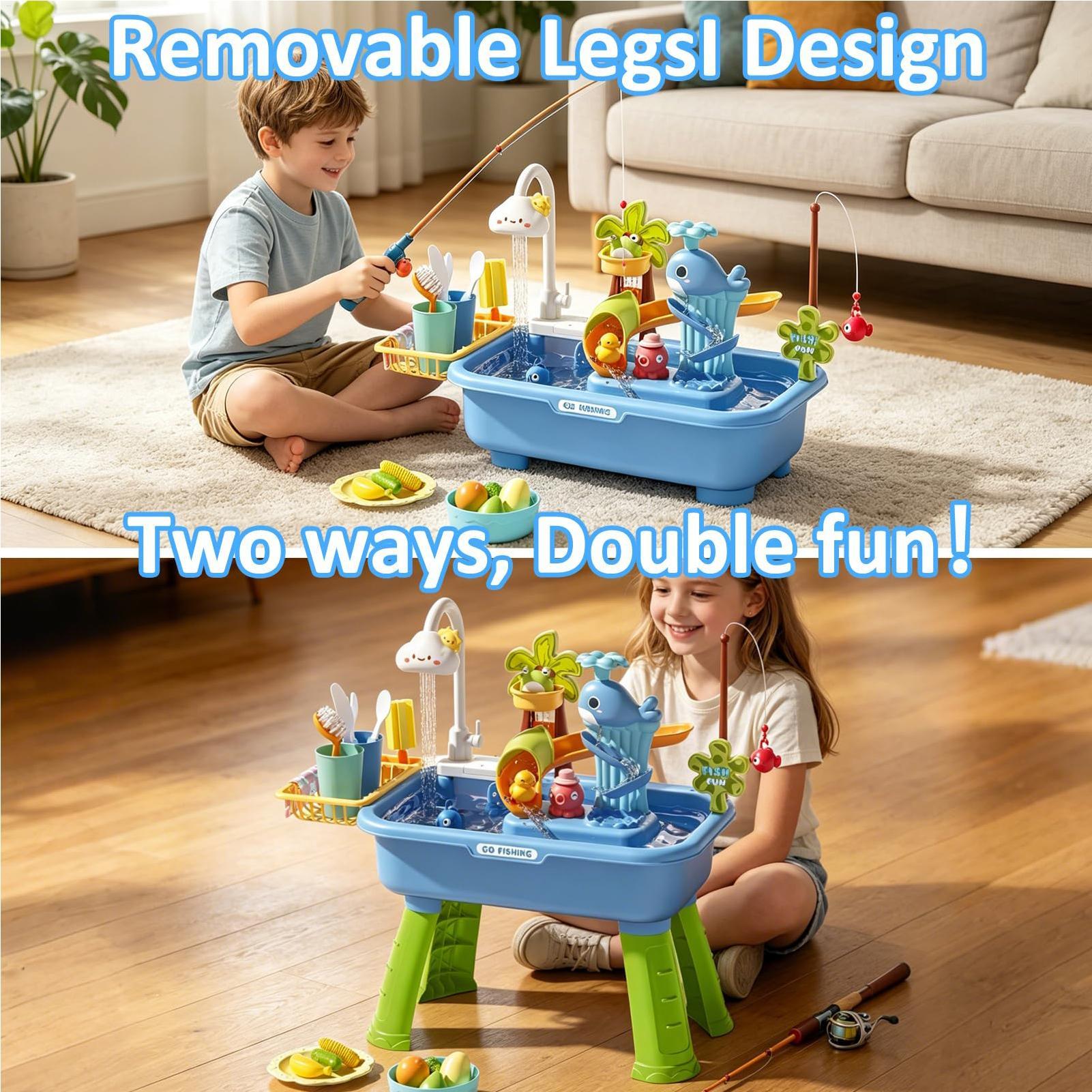 Kids Outdoor Sensory Table - 屋外水遊びテーブル 男の子 女の子 感覚遊びおもちゃ 夏 屋外