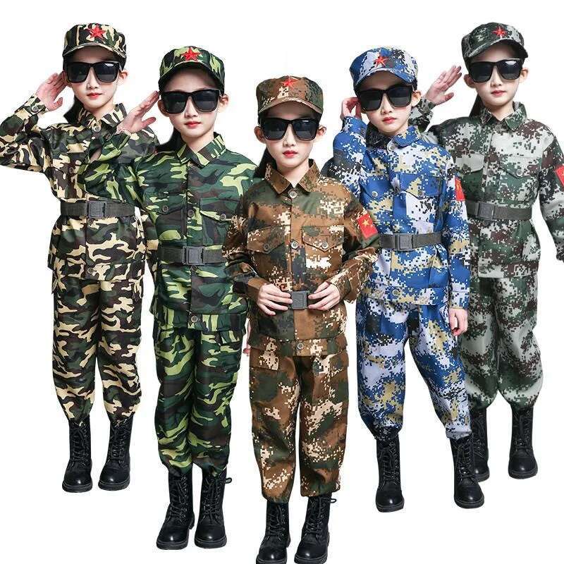 Kids Outdoor Ninja - 男の子女の子軍事訓練服子供戦闘戦術迷彩サマーキャンプパーティー衣装子供ハロウィン軍スーツ