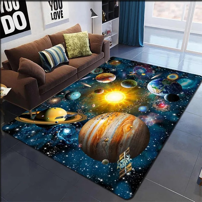 Kids Outdoor Table - VIKAMA 漫画惑星クリスタルベルベットカーペット大サイズリビングルーム寝室ノンスリップラグソファコーヒーテーブルブランケットキッズルームマット