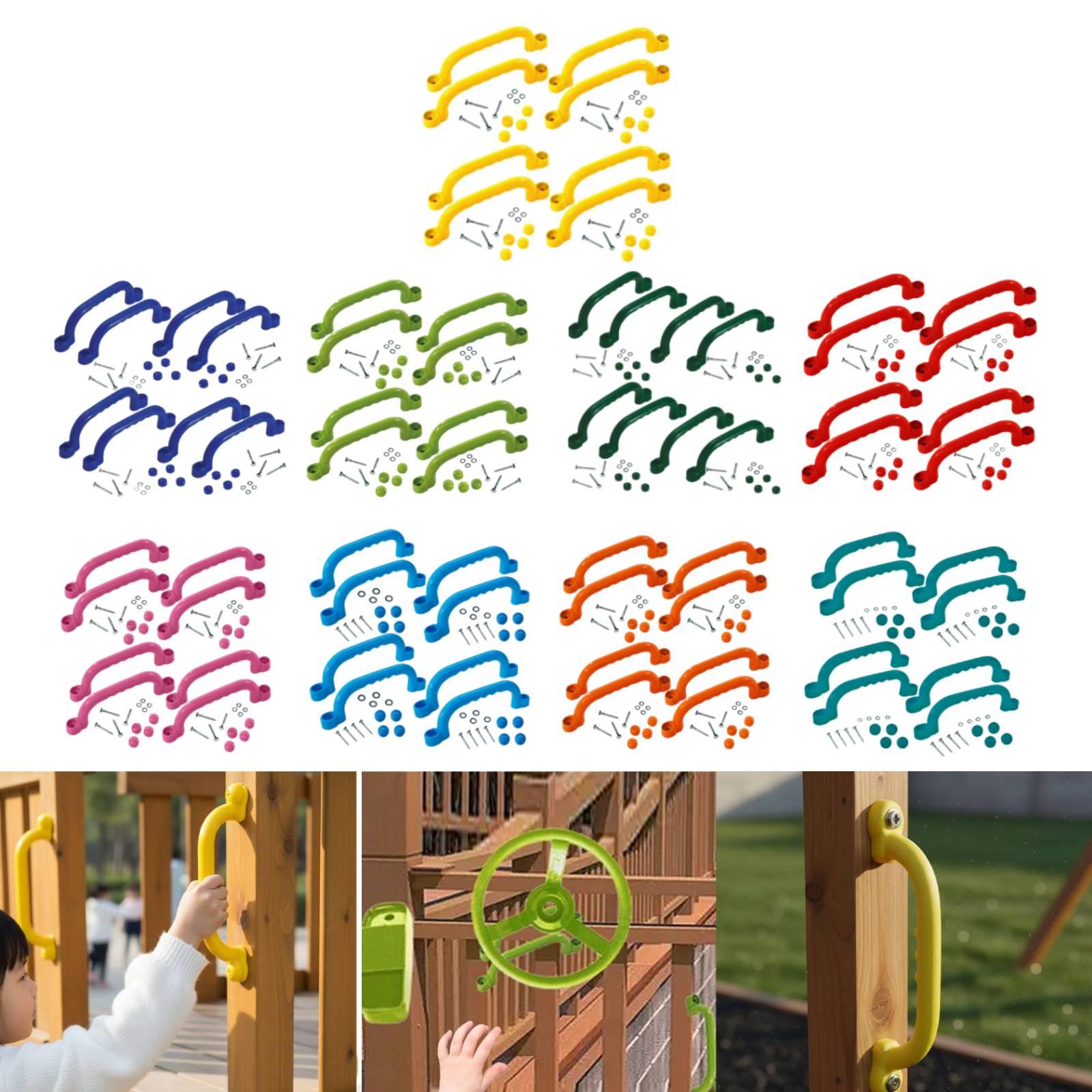 Kids Outdoor Frame - 8個入りクライミングフレームハンドル 簡単設置 屋外プレイセット 子供用遊び場アクセサリー ガーデンプレイハウス ツリーハウス用