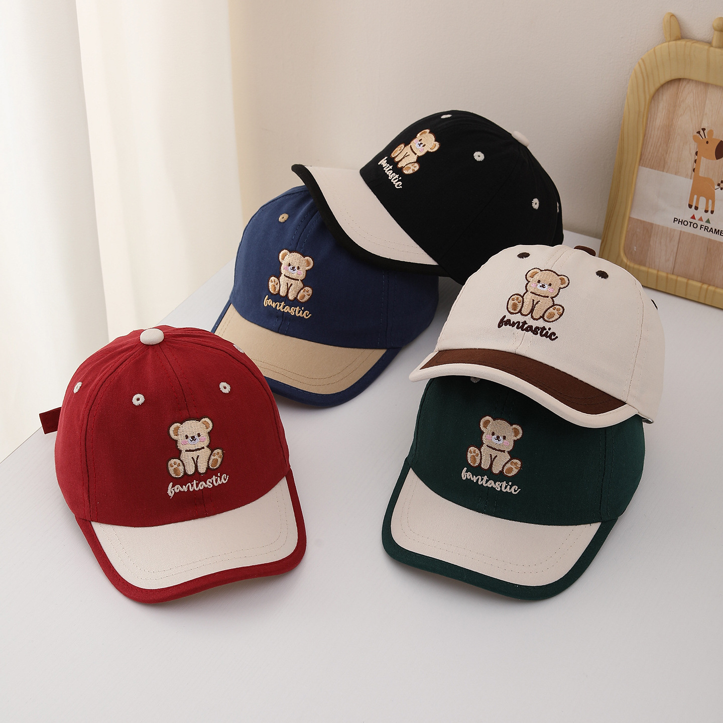 Kids Outdoor Hat - 子供野球帽 52 センチメートル子供漫画クマパッチ帽子子供バイザー太陽の帽子春夏屋外幼児男の子女の子用