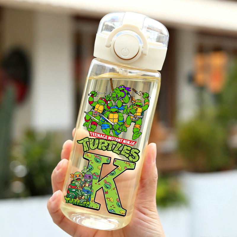 Kids Outdoor Ninja - ティーンエイジ・ミュータント・ニンジャ・タートルズ ウォーターボトル ストロー付き 新品 キッズ カワイイ