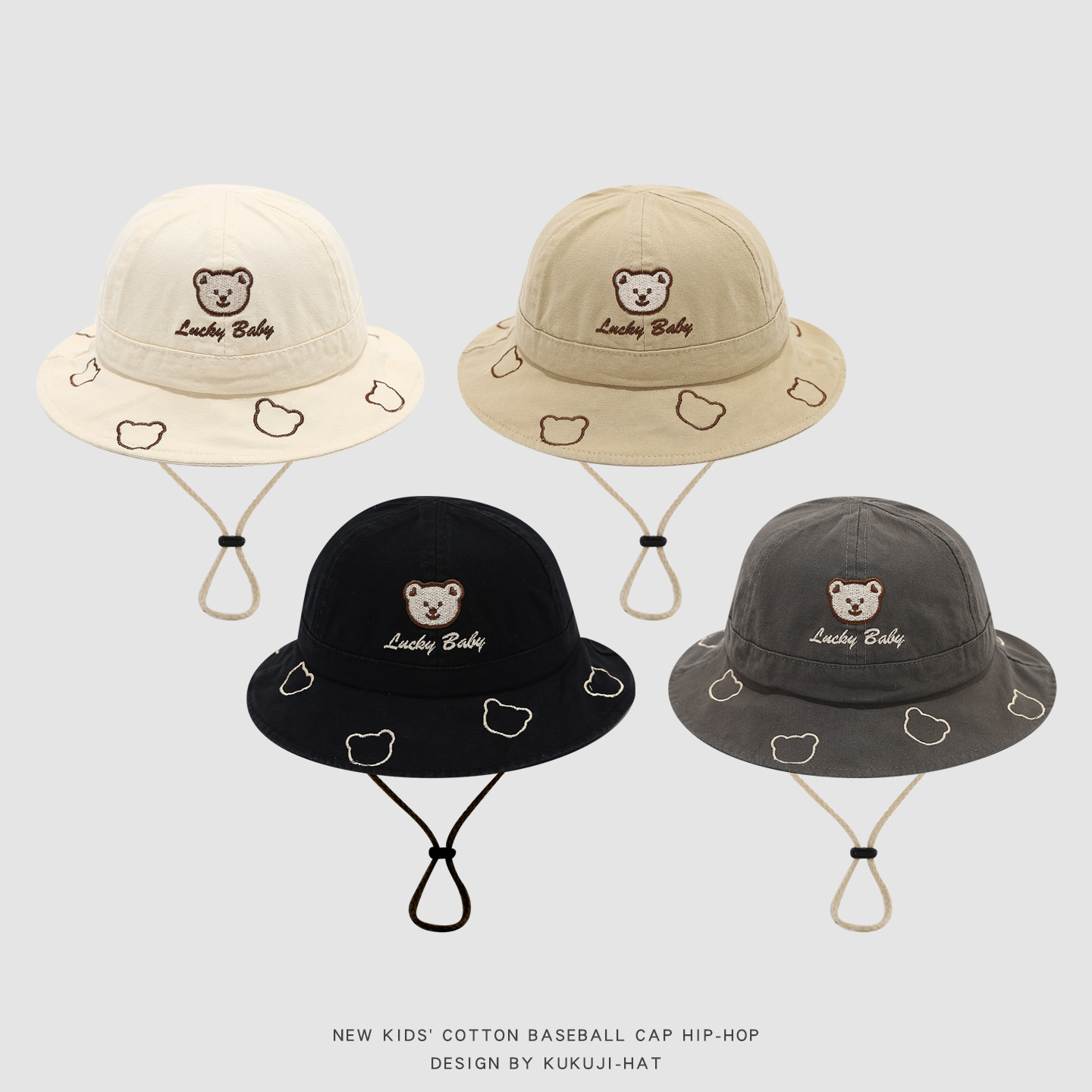 2026 かわいい漫画クマの赤ちゃんバケットハット夏屋外赤ち - Kids Outdoor Hat のレビューと価格