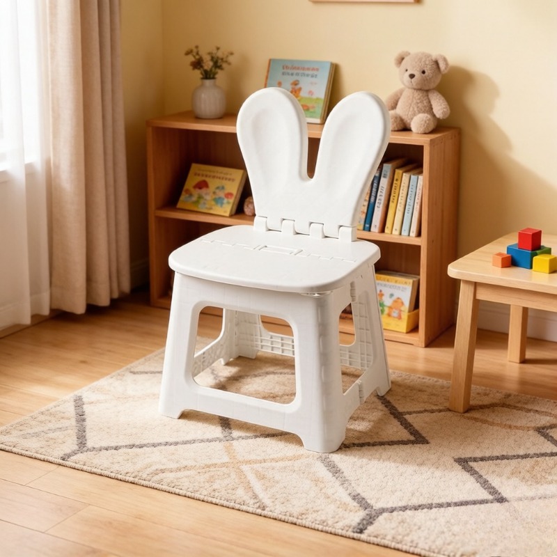 2個入り 厚みのあるウサギの漫画柄折りたたみ椅子、子供用ポー - Kids Outdoor Folding Chair のレビューと価格