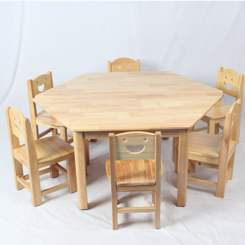 テーブルと椅子 無垢材の子供用学習テーブル 早期教育用6人掛 - Kids Outdoor Table のレビューと価格