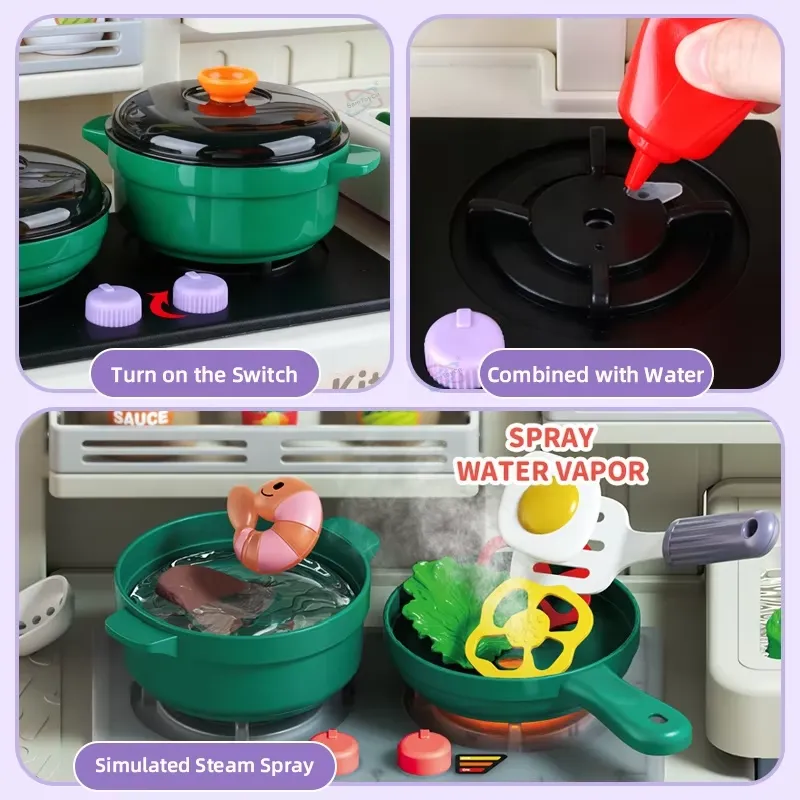 90cm大型ごっこ遊びキッチンセット（ライト、サウンド、シン - Kids Outdoor Kitchen Accessories のレビューと価格
