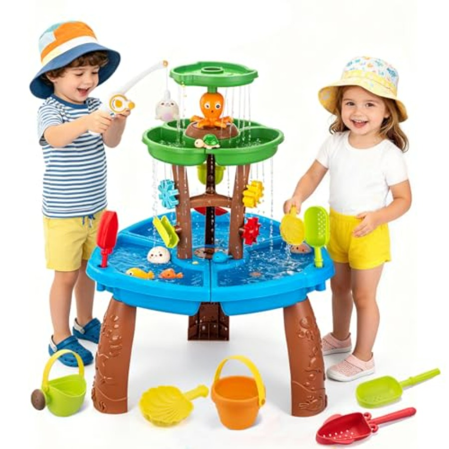 3歳から8歳向けの屋外用ウォーターテーブルおもちゃ、プラスチ - Kids Outdoor Sensory Table のレビューと価格