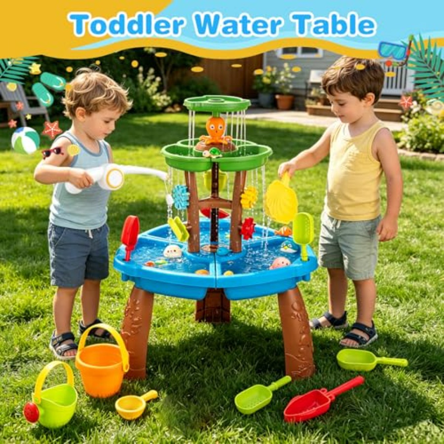 3歳から8歳向けの屋外用ウォーターテーブルおもちゃ、プラスチ - Kids Outdoor Sensory Table のレビューと価格