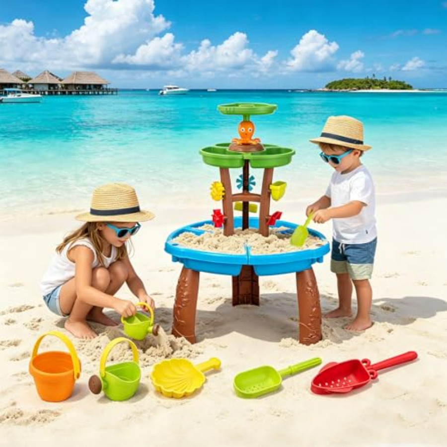 3歳から8歳向けの屋外用ウォーターテーブルおもちゃ、プラスチ - Kids Outdoor Sensory Table のレビューと価格