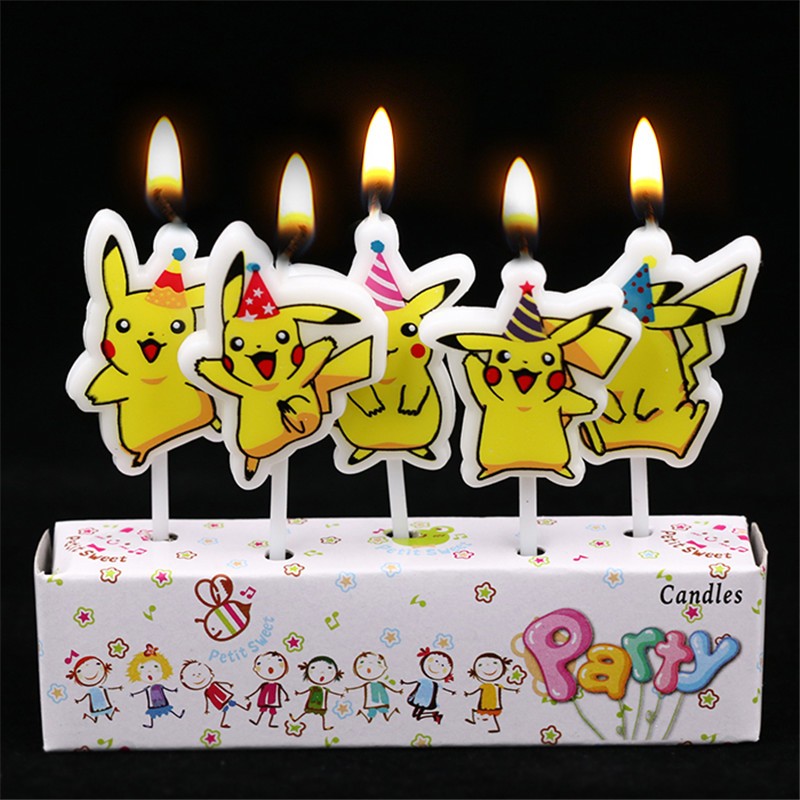 5 ピース/ロットポケモン誕生日ケーキキャンドル子供漫画ピカ - Kids Outdoor Kitchen Accessories のレビューと価格