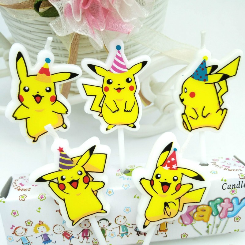 5 ピース/ロットポケモン誕生日ケーキキャンドル子供漫画ピカ - Kids Outdoor Kitchen Accessories のレビューと価格