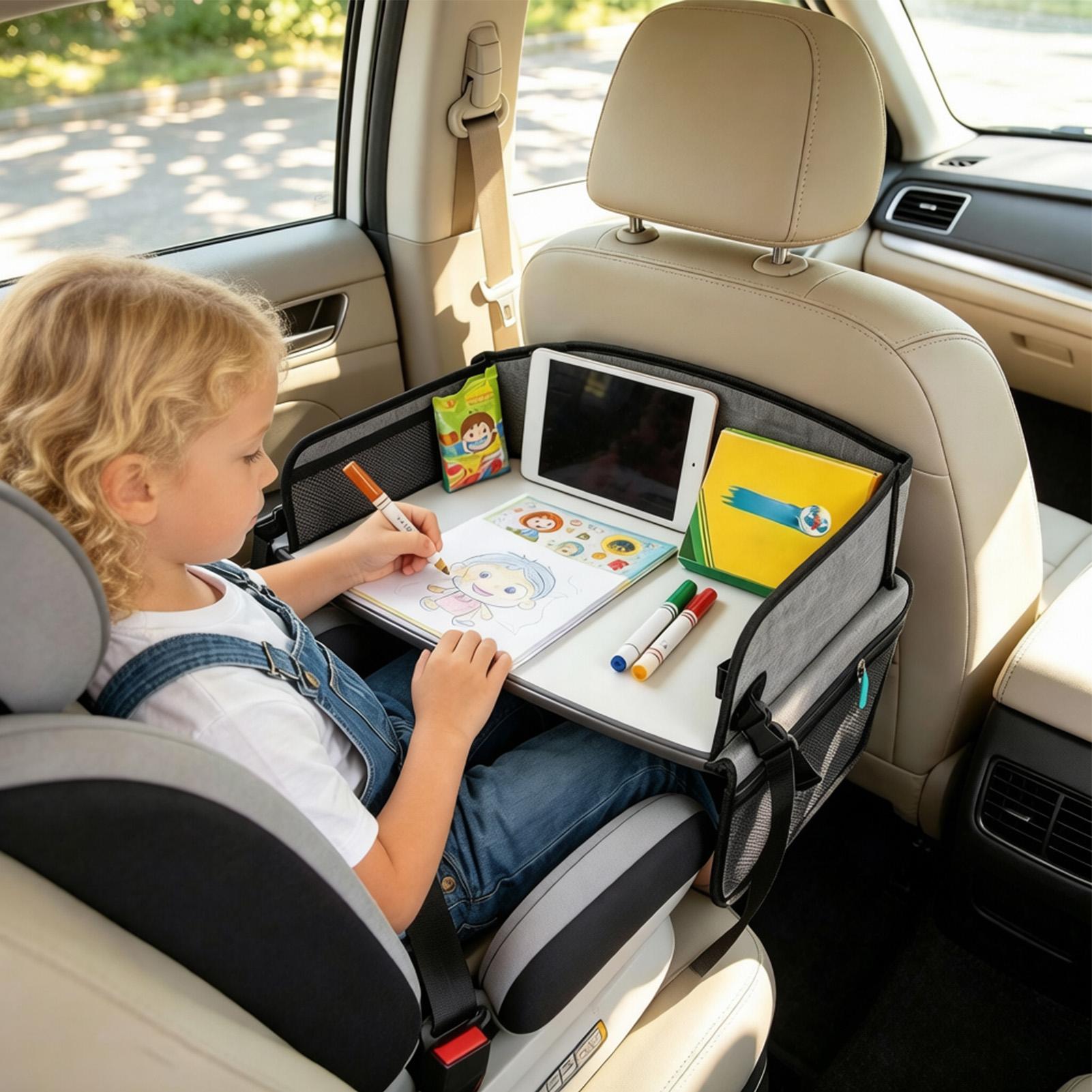 カーシート用トラベルトレイ、ポケット付き、調節可能なストラッ - Kids Outdoor Table のレビューと価格