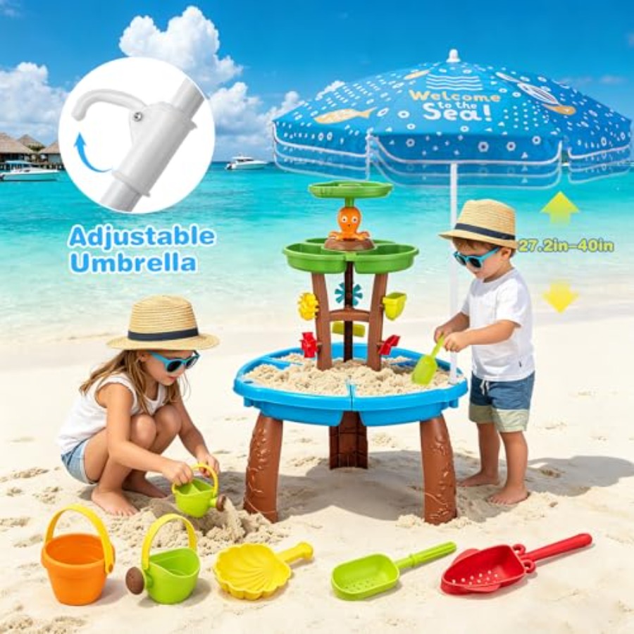 3歳から8歳向けの屋外ウォーターテーブル：プラスチック製感覚 - Kids Outdoor Sensory Table のレビューと価格