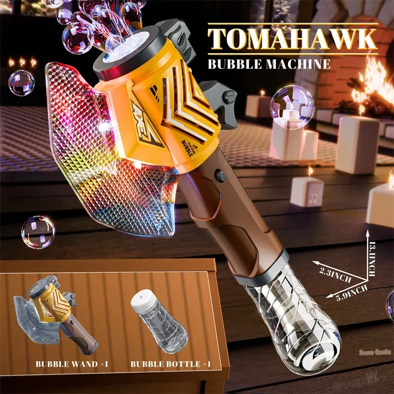 ハンドヘルドアックスバブルスティッククールライト自動バブルマ - Bubble Sword Wand のレビューと価格