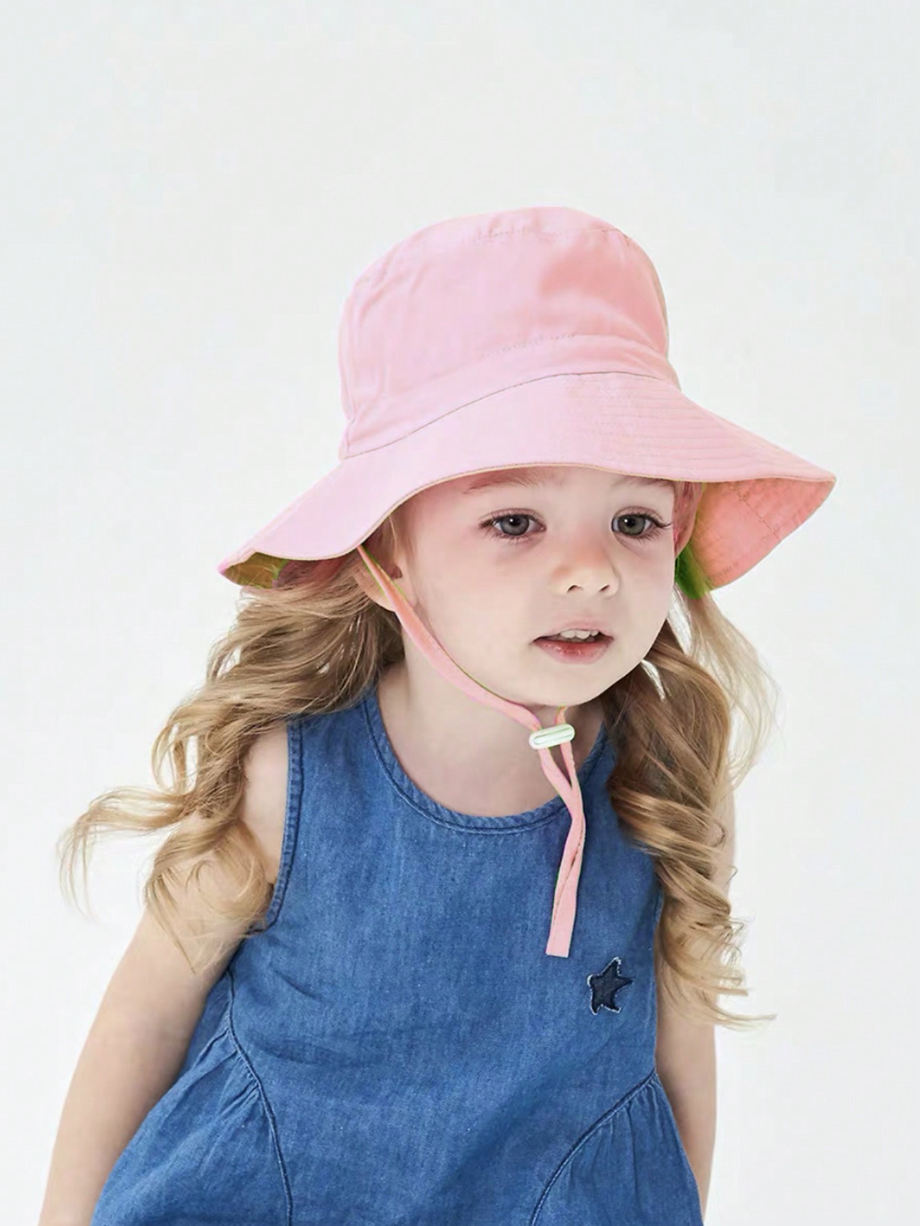 1pc ピンクのフラットトップバケットハット 女の子用 3- - Kids Outdoor Hat のレビューと価格