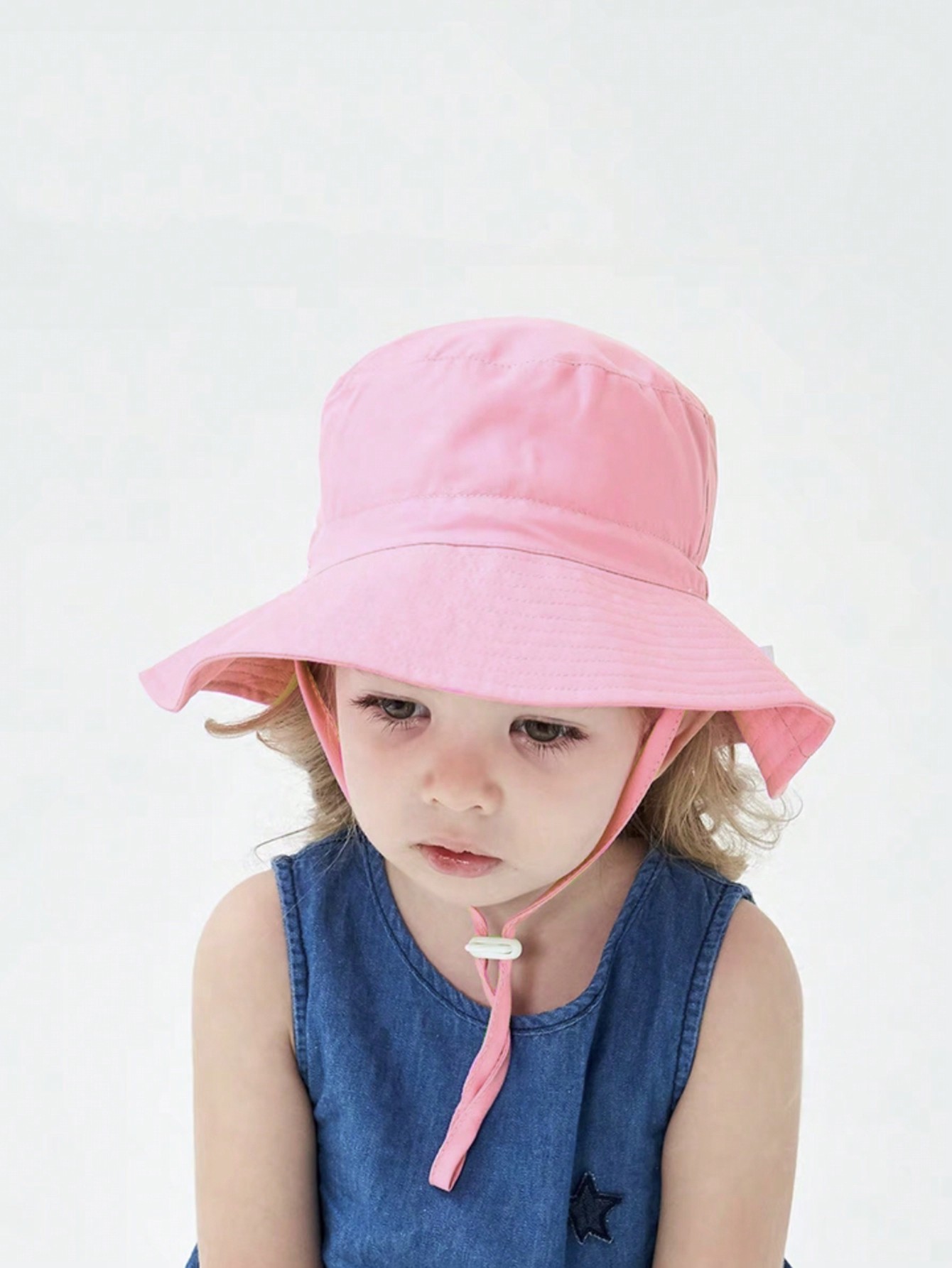 1pc ピンクのフラットトップバケットハット 女の子用 3- - Kids Outdoor Hat のレビューと価格