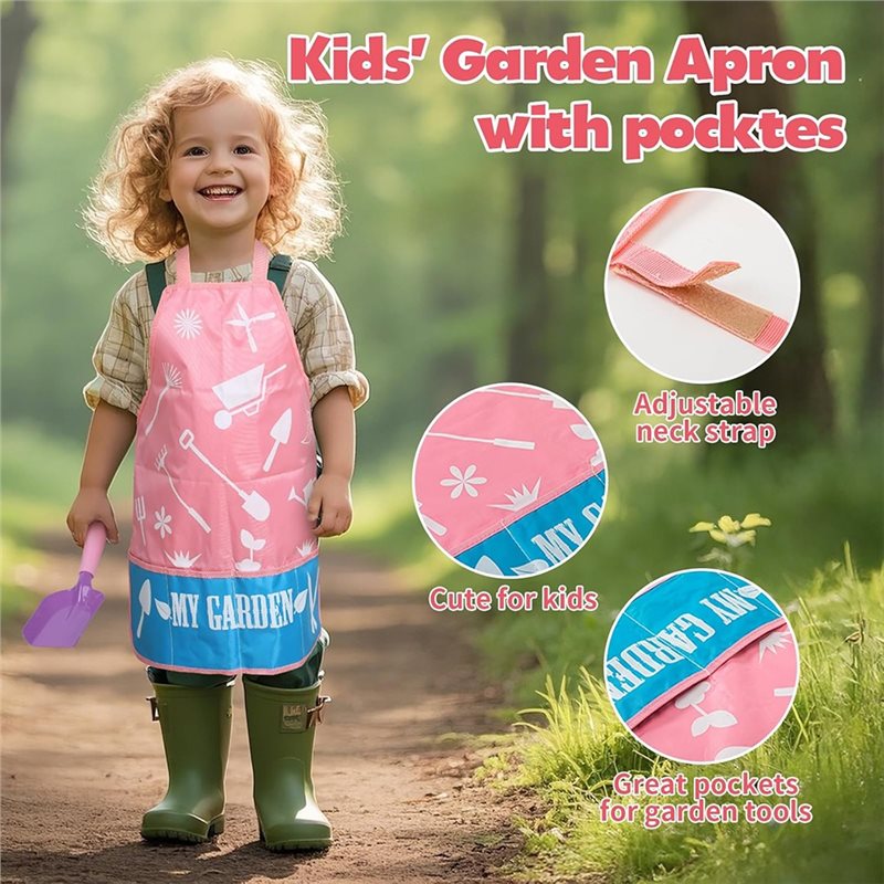 優れた子供用ピンクガーデニングツールセット（金属製熊手、シャ - Kids Outdoor Garden Set のレビューと価格