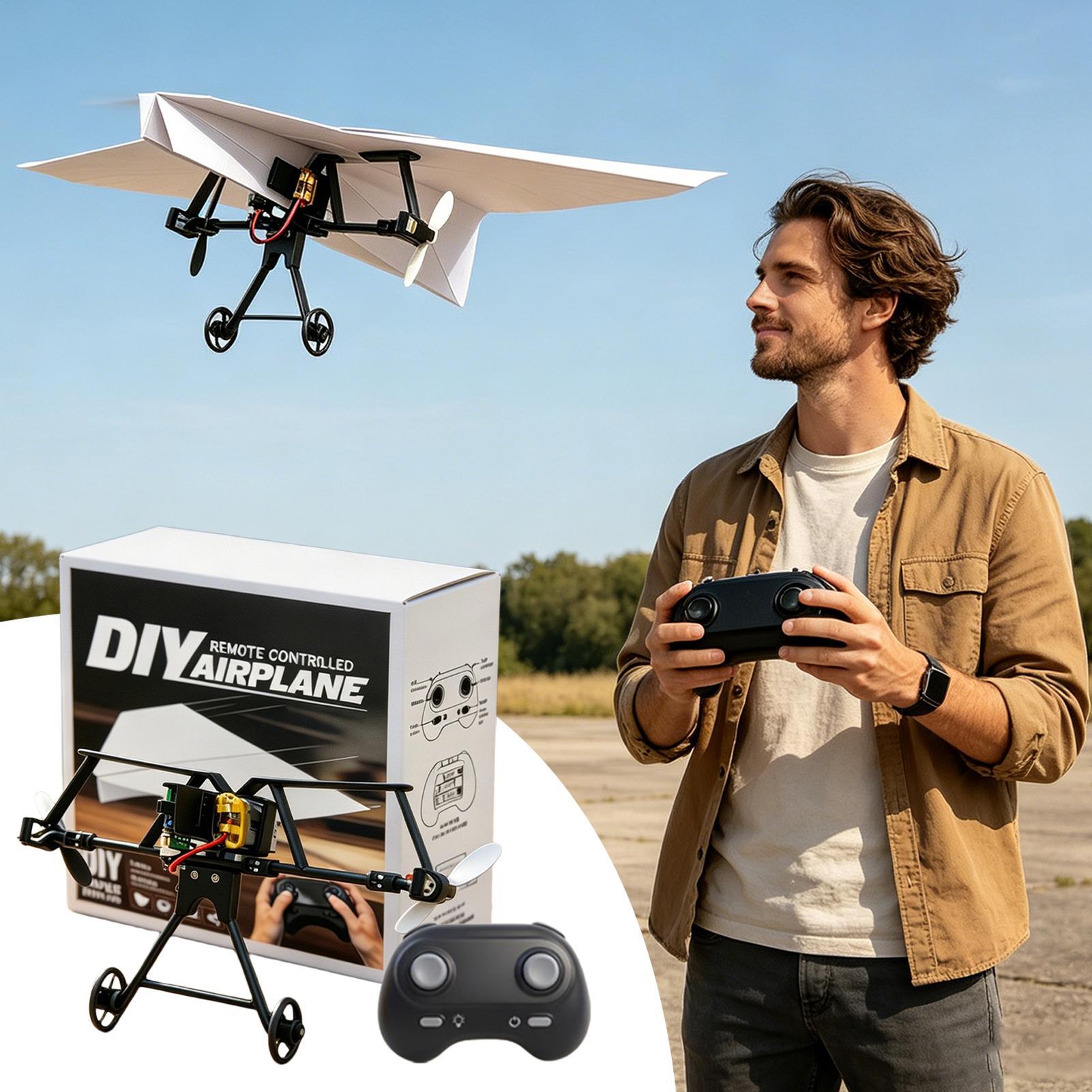 DIY RC紙飛行機キット、ジャイロスタビライザー付き電動リ - Kids Outdoor Entertainment のレビューと価格