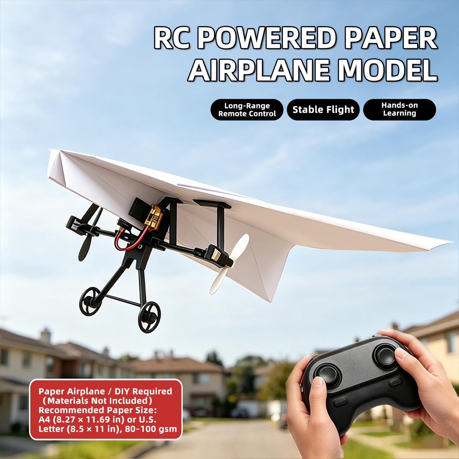 DIY RC紙飛行機キット、ジャイロスタビライザー付き電動リ - Kids Outdoor Entertainment のレビューと価格