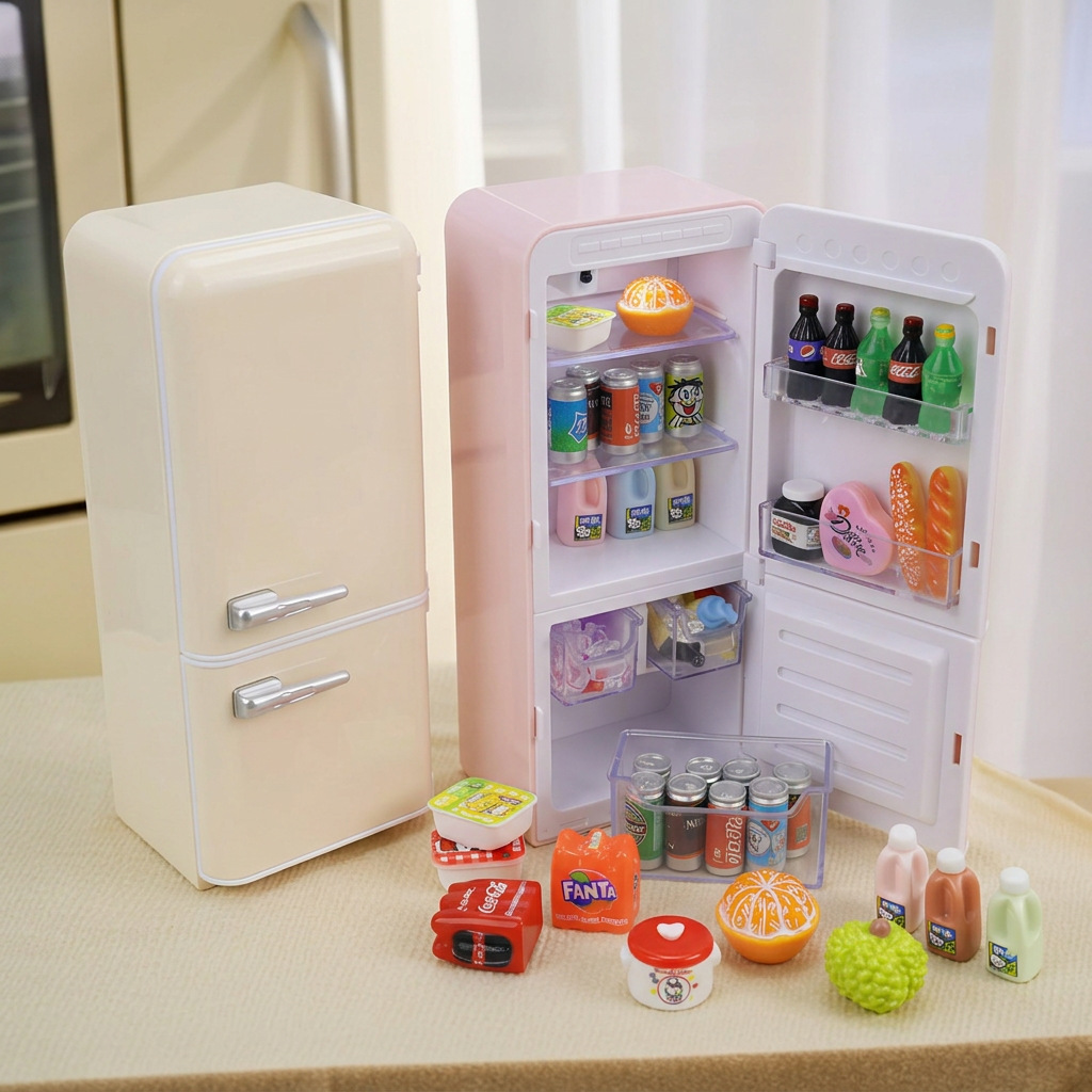 33個入りキッズミニ冷蔵庫プレイセット ライト付き ミニチュ - Kids Outdoor Kitchen Accessories のレビューと価格