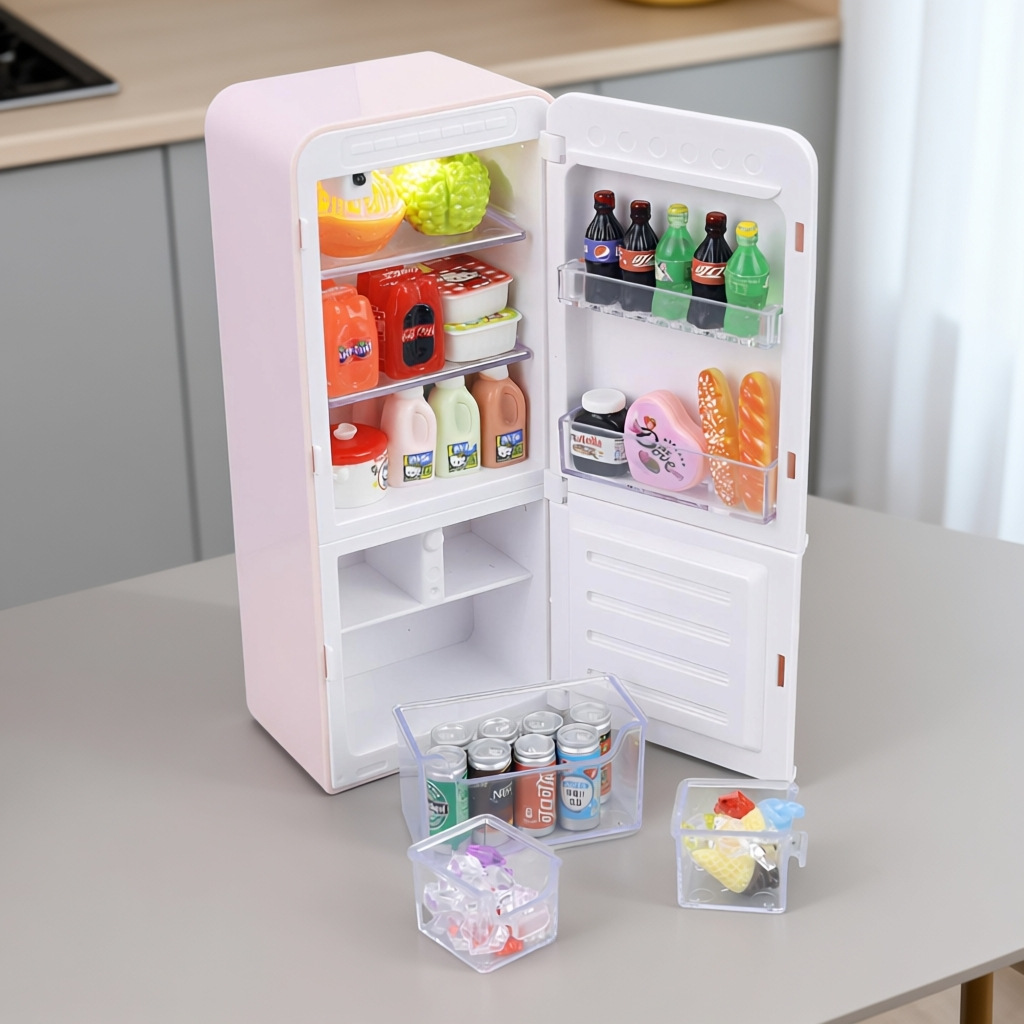 33個入りキッズミニ冷蔵庫プレイセット ライト付き ミニチュ - Kids Outdoor Kitchen Accessories のレビューと価格