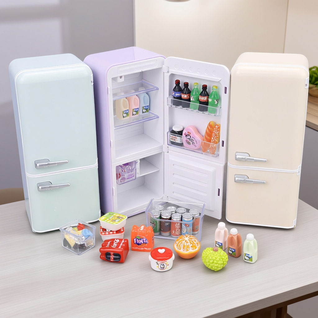 33個入りキッズミニ冷蔵庫プレイセット ライト付き ミニチュ - Kids Outdoor Kitchen Accessories のレビューと価格