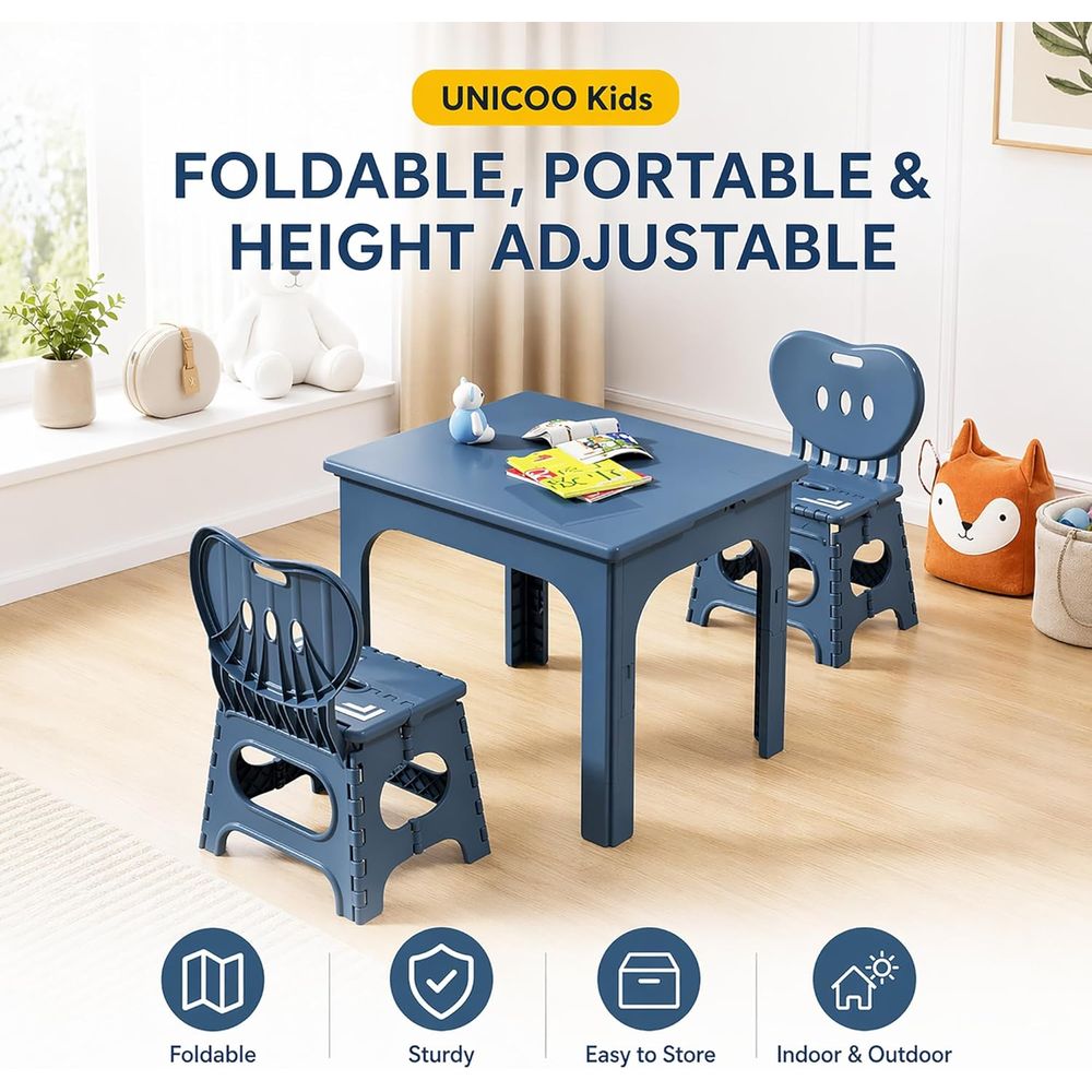折りたたみ式テーブルと椅子セット、高さ調節可能なポータブルア - Kids Outdoor Table のレビューと価格