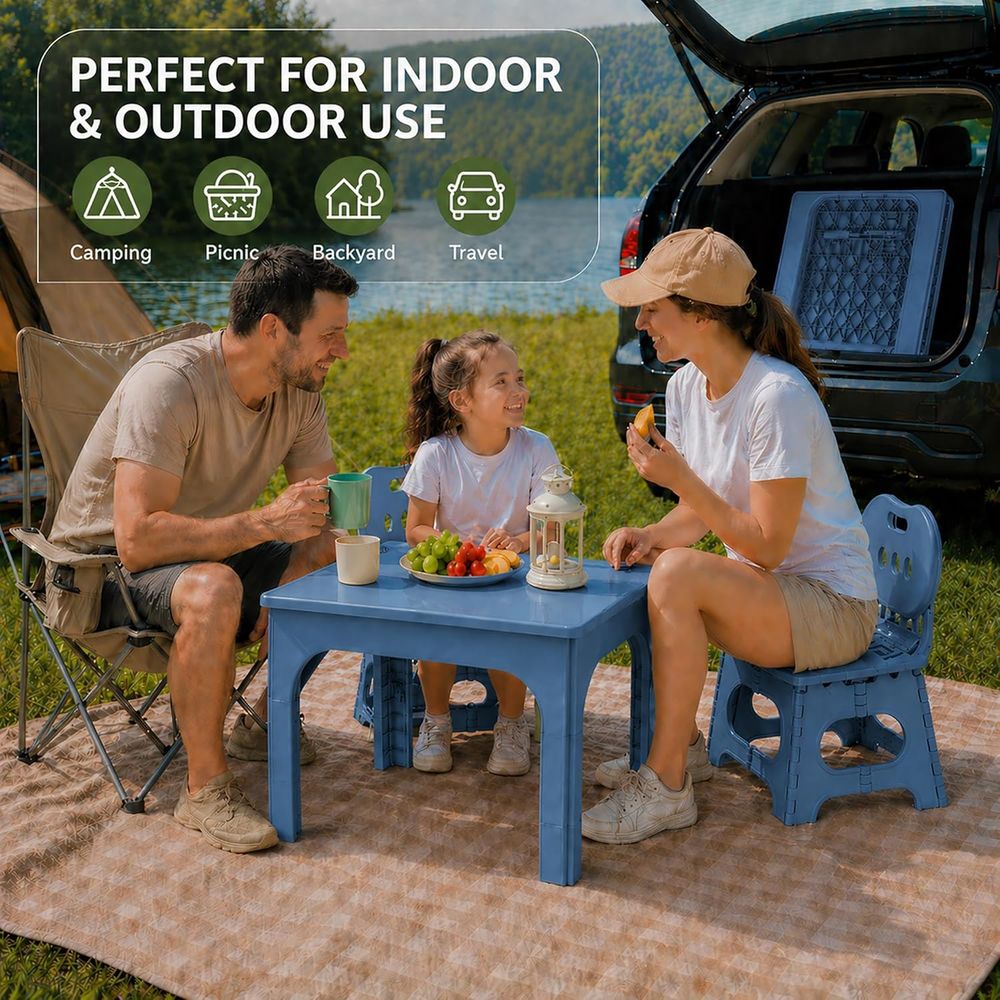 折りたたみ式テーブルと椅子セット、高さ調節可能なポータブルア - Kids Outdoor Table のレビューと価格