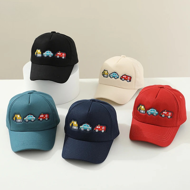男子学生野球帽車両掘削機刺繍入り子供屋外夏キッズキャップ 2 - Kids Outdoor Hat のレビューと価格