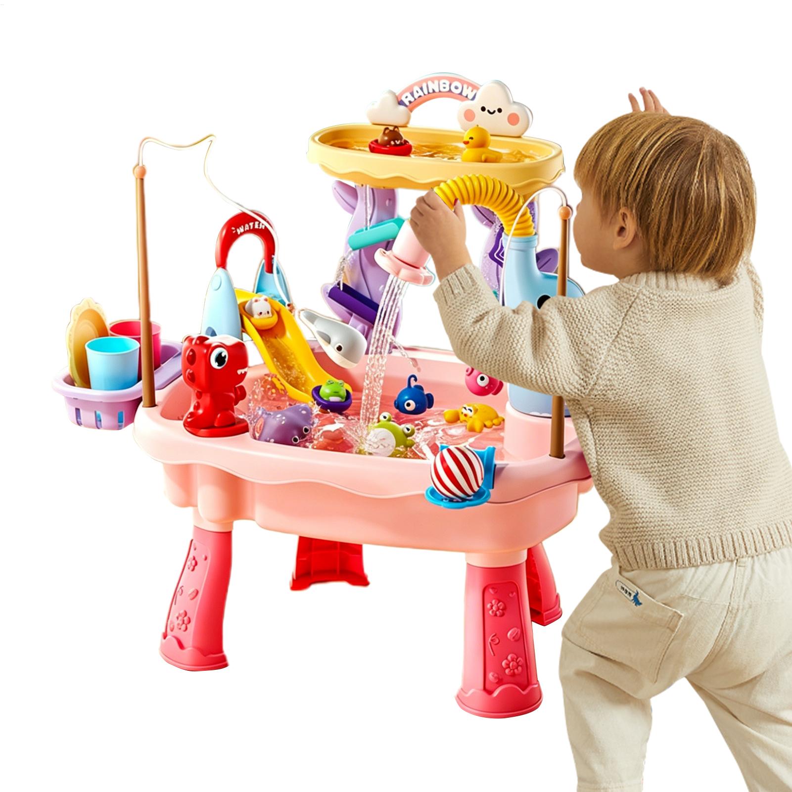 子供用ウォーターアクティビティテーブル、ポンプ付き屋外サマー - Kids Outdoor Sensory Table のレビューと価格