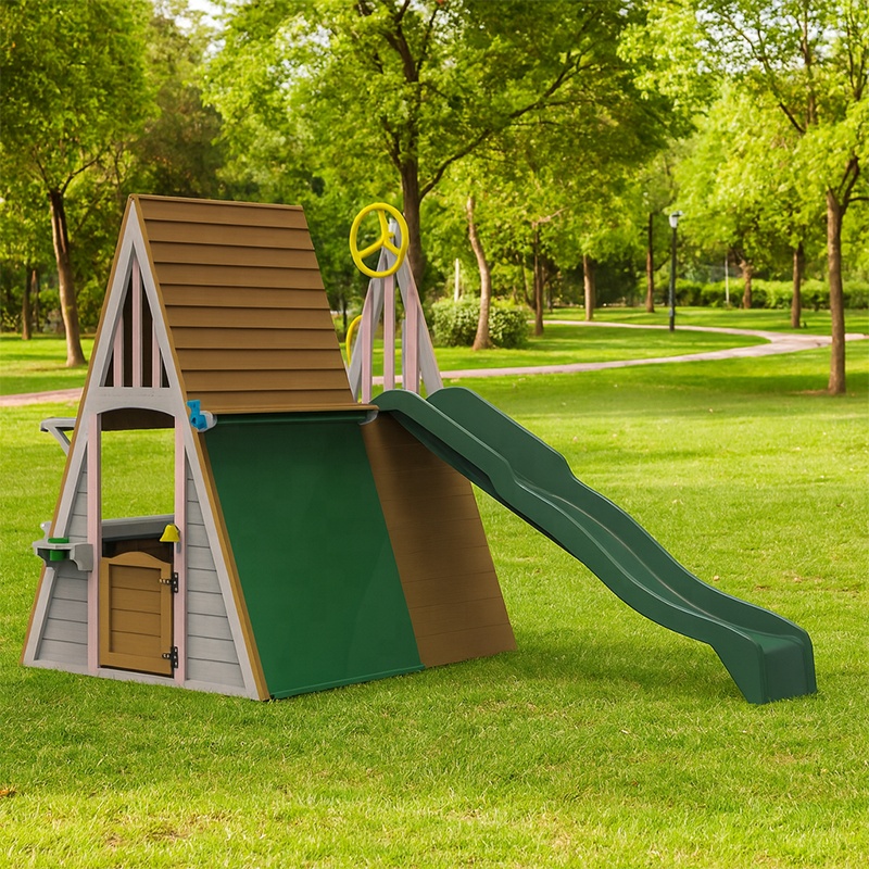 子供用屋外遊具 三角形モンテッソーリ木製キャッスルプレイハウ - Kids Outdoor Frame のレビューと価格
