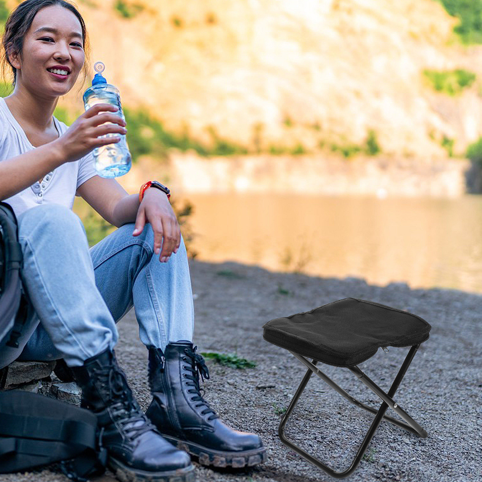 携帯用軽量折りたたみミニスツールチェア、折りたたみ式キャンプ - Kids Outdoor Folding Chair のレビューと価格
