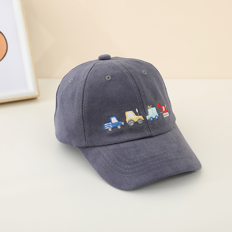 男子学生野球帽子ブルドーザー掘削機刺繍入り子供屋外夏キッズキ - Kids Outdoor Hat のレビューと価格