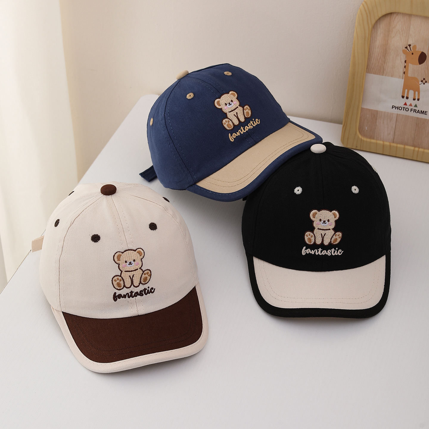 子供野球帽 52 センチメートル子供漫画クマパッチ帽子子供バ - Kids Outdoor Hat のレビューと価格