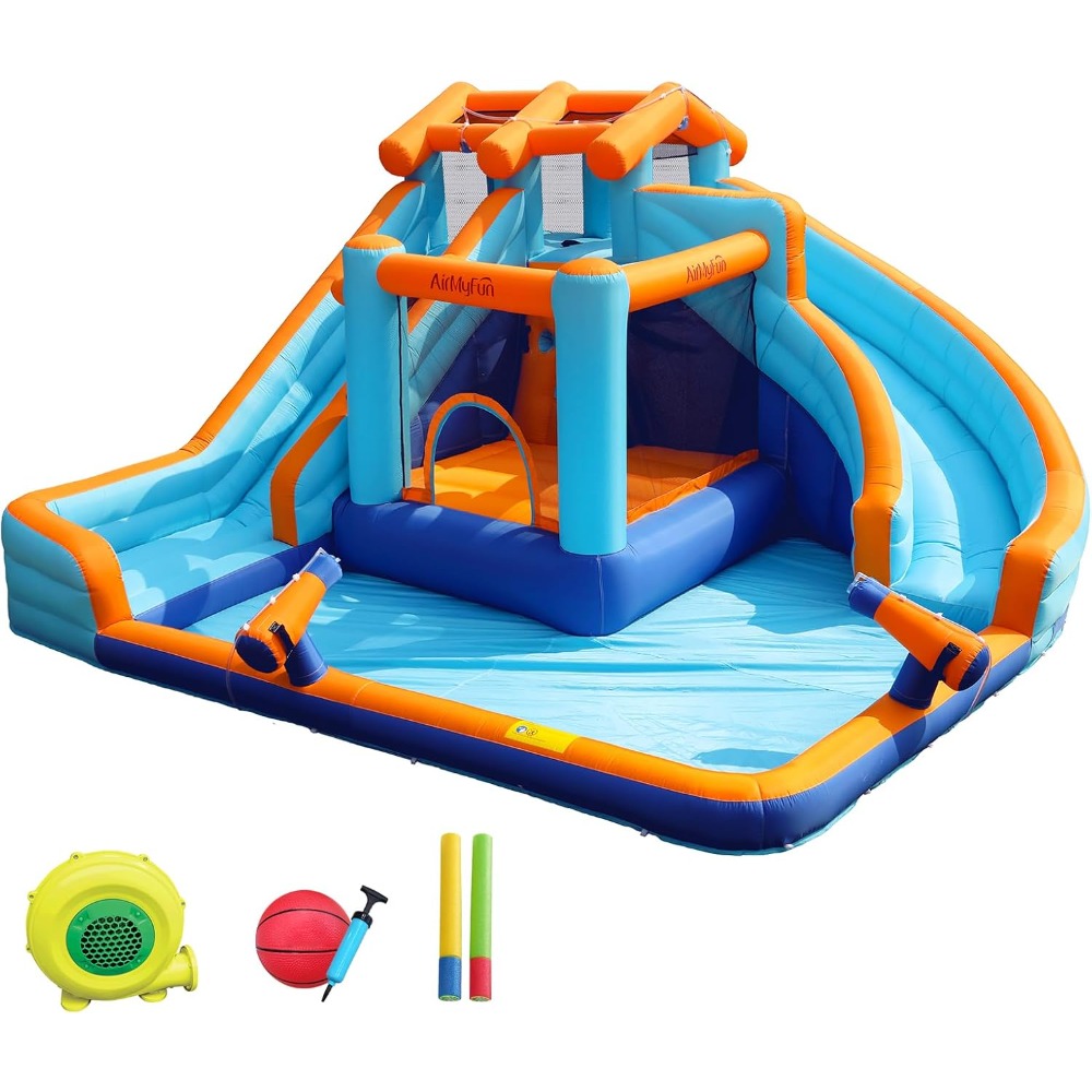 大型ウォータースライダー付きバウンスハウス、スプラッシュプー - Kids Outdoor Water のレビューと価格