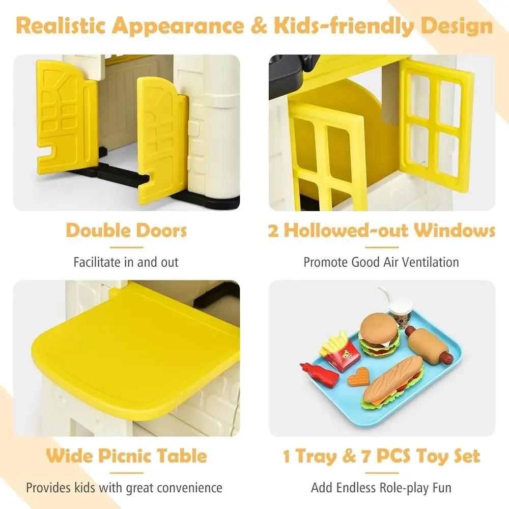 プレイハウスまたはキッズ用、屋外ガーデンゲームコテージ（実用 - Kids Outdoor Picnic Table のレビューと価格