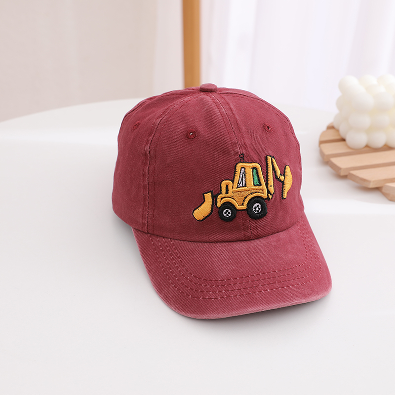 学校の子供用野球帽ブルドーザー掘削機刺繍入り男の子屋外夏子供 - Kids Outdoor Hat のレビューと価格