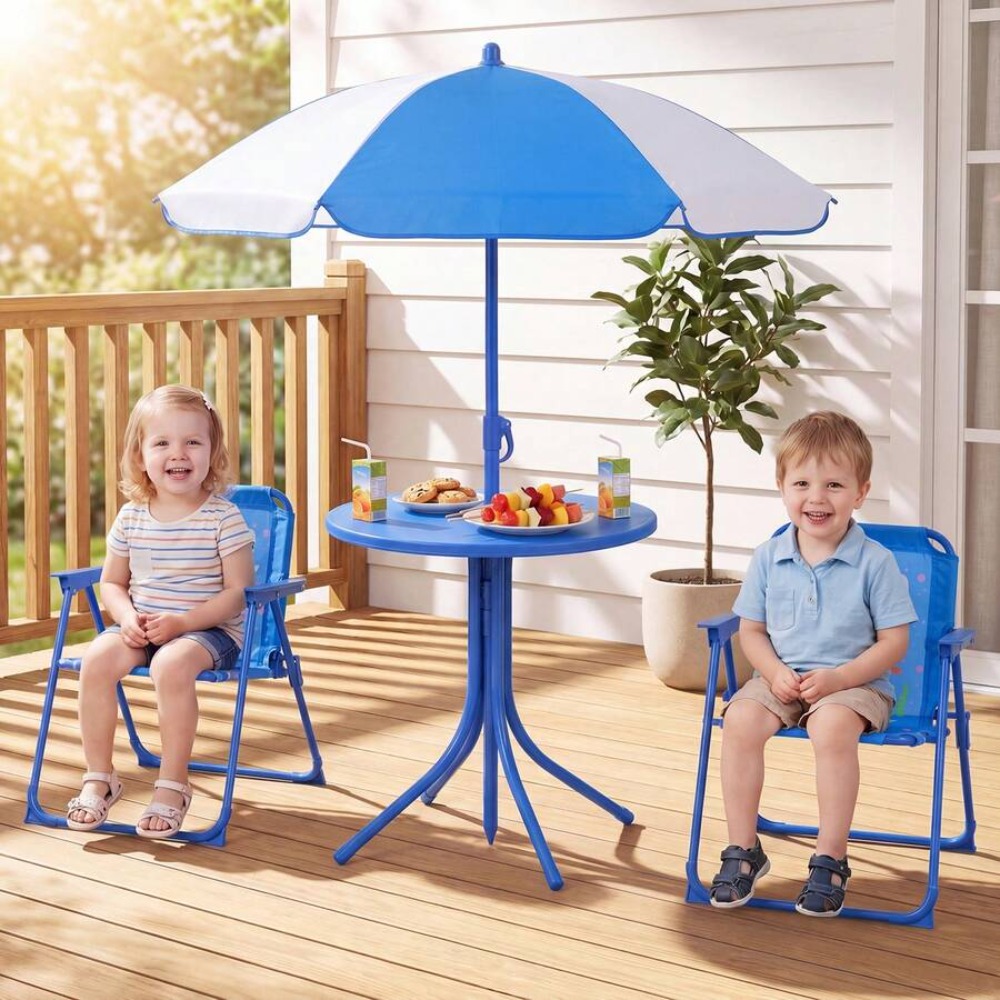 子供用ピクニックテーブルアウトドアセット、折りたたみ椅子2脚 - Kids Outdoor Picnic Table のレビューと価格