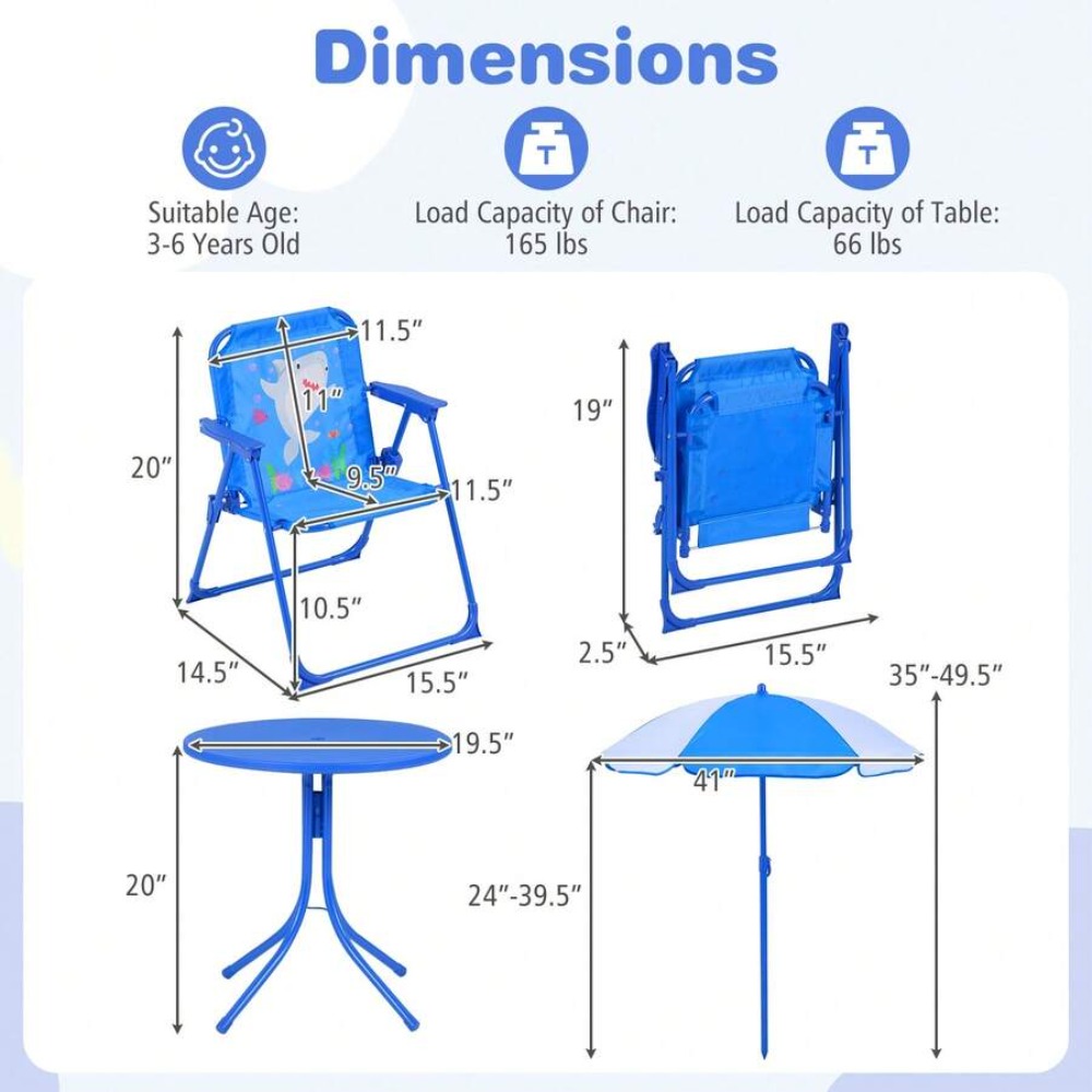 子供用ピクニックテーブルアウトドアセット、折りたたみ椅子2脚 - Kids Outdoor Picnic Table のレビューと価格