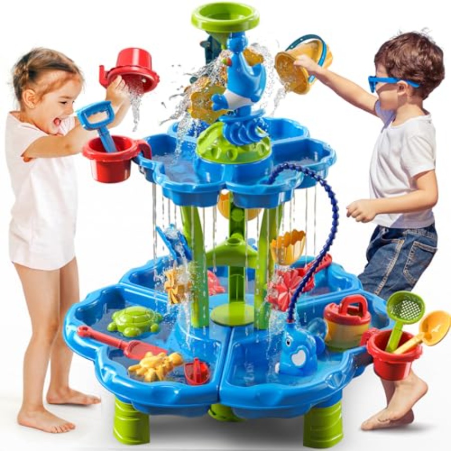 3歳から8歳向けの屋外用感覚刺激ウォーターテーブル、プラスチ - Kids Outdoor Sensory Table のレビューと価格